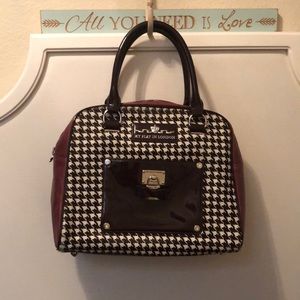 My Flat in London Brighton Bowler Purple/Brown Houndstooth Handbag! Gently Used.